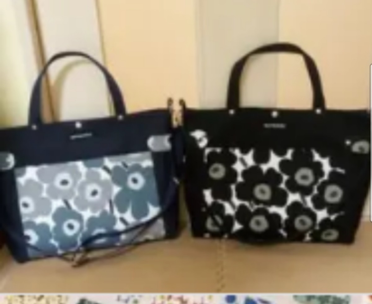 2way トートバッグブラックmarimekkoマリメッコハンドメイド新品 2way トートバッグブラックmarimekkoマリメッコハンドメイド新品