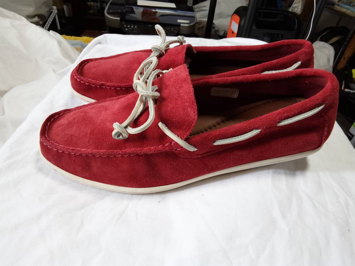  бесплатная доставка не использовался Polo Ralph Lauren deck shoes кожа 9D красный общая длина 28,5cm