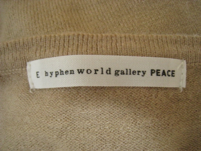 E hyphen world gallery PEACE E hyphen world gallery tops kashu прохладный вязаный длинный рукав бежевый свободный размер 