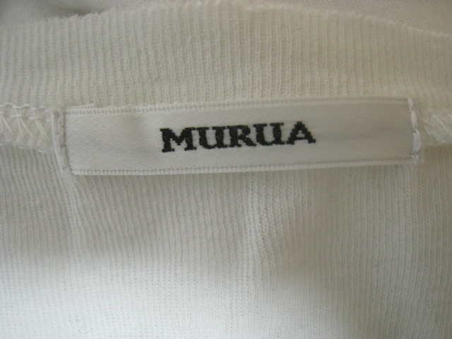 MURUA ムルーア トップス カットソー 半袖 丸首 白 ホワイト フリーサイズ _画像5