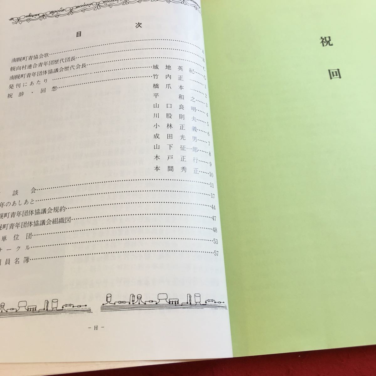 Y28-075 創立30周年記念誌 若人 1983年発行 南幌町青年団体協議会 青協会歌 歴代団長 祝辞 回想 座談会 あしあと 規約 サークル など_画像2