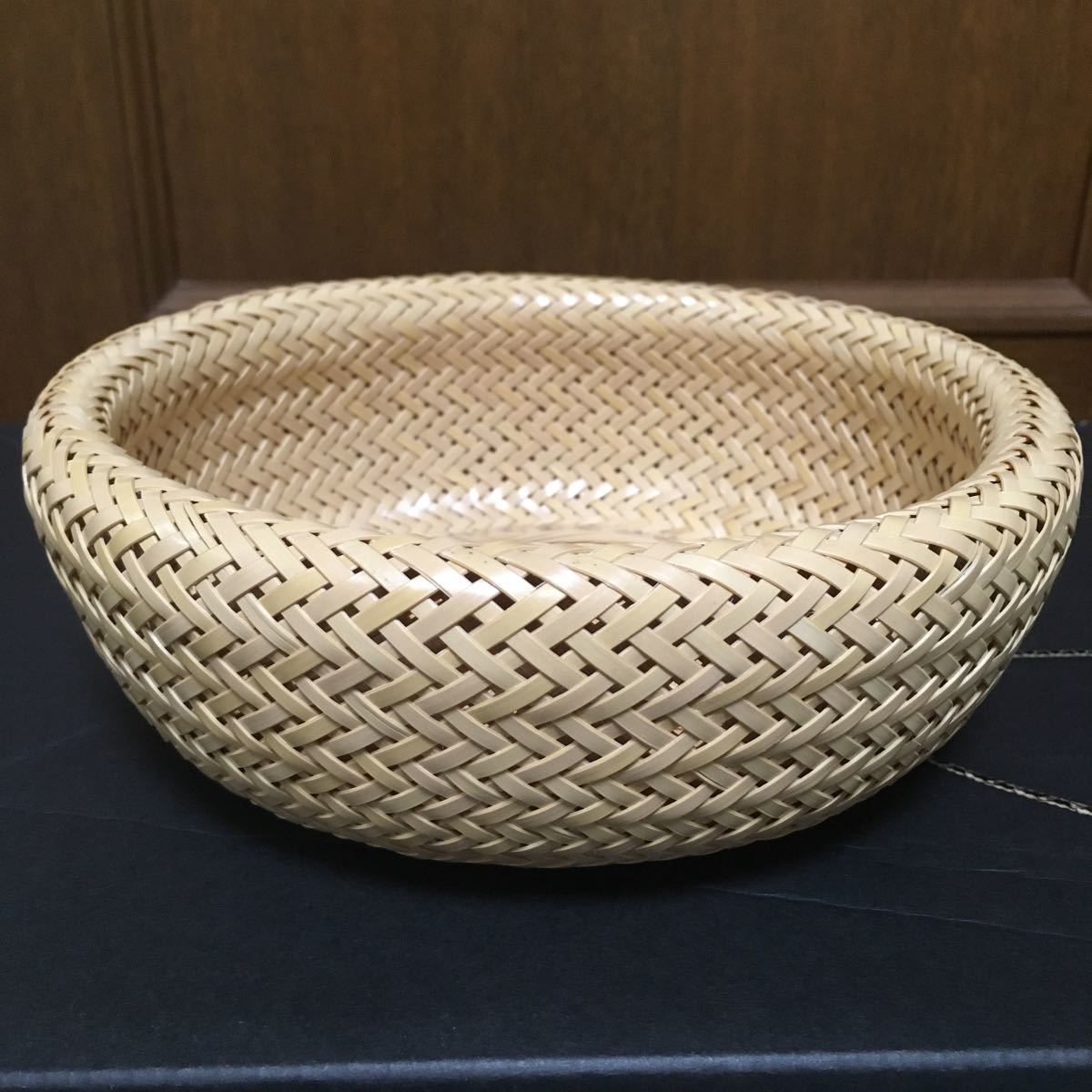 竹細工 籠 ハンドメイド 手づくり 白竹 新品   天然素材 小物入れ  昭和レトロ 編み かご 竹籠 アウトレット ⑧