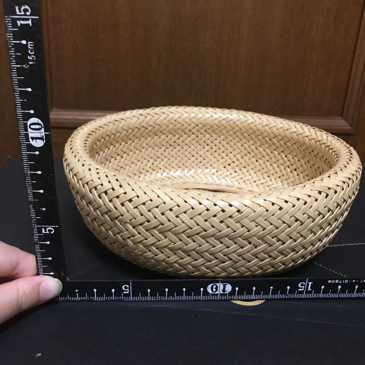 竹細工 籠 ハンドメイド 手づくり 白竹 新品   天然素材 小物入れ  昭和レトロ 編み かご 竹籠 アウトレット ⑧