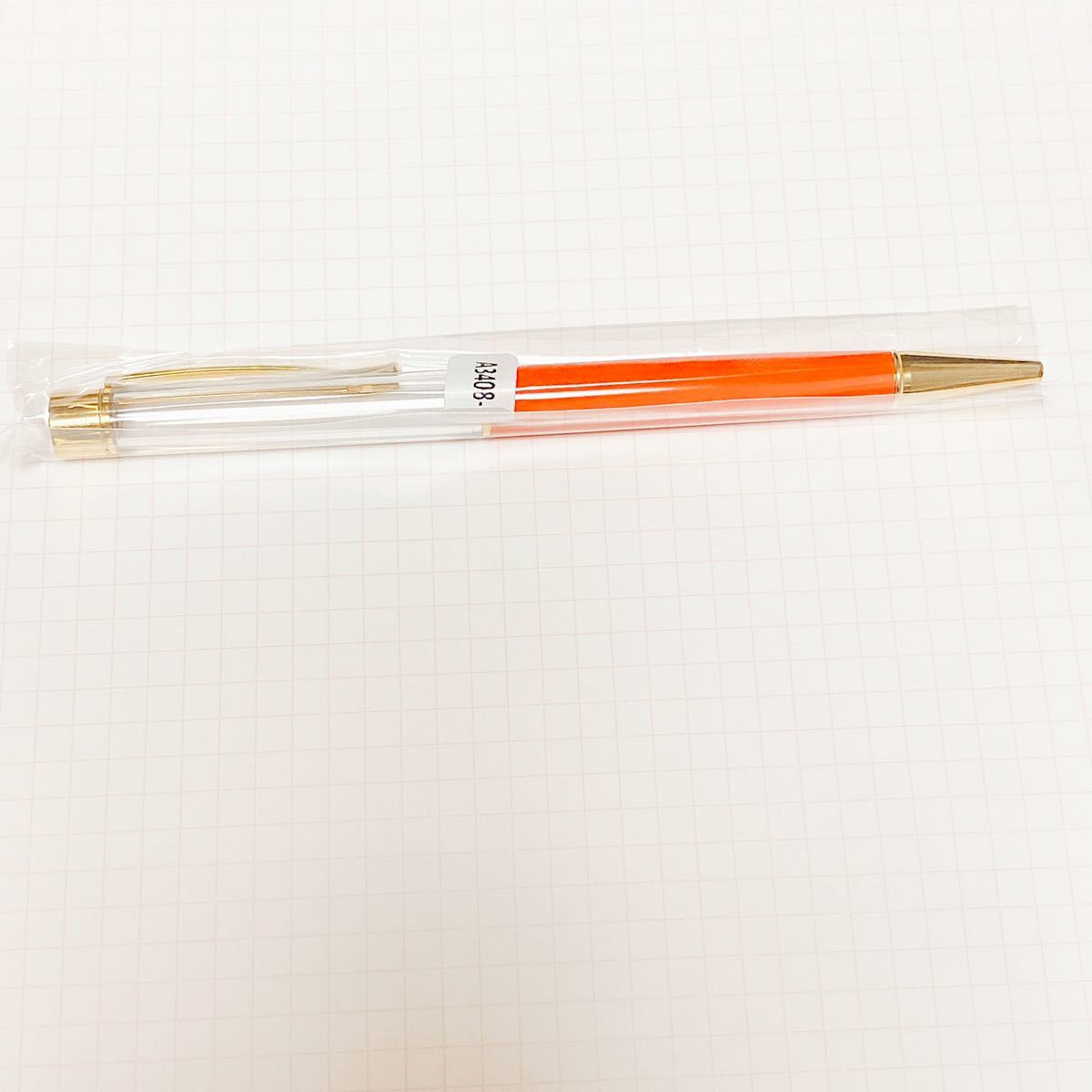 ハーバリウムボールペン　未使用品　オレンジ_画像1