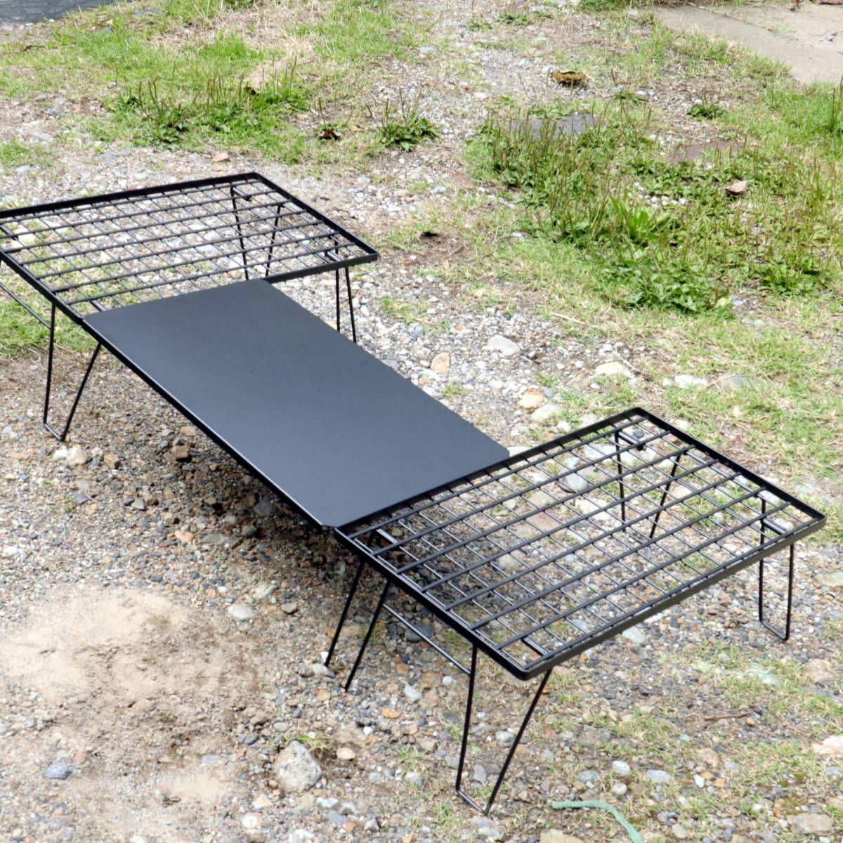 【送料無料】フィールドラック用　ステンレス天板（ブラック）×1枚 クッキングテーブル キャンプ テーブル ユニフレームにも対応