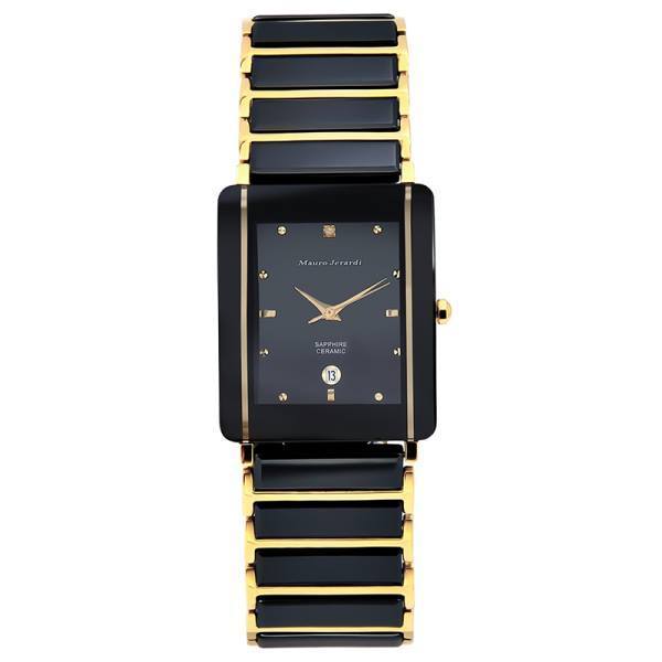 腕時計 メンズ セラミックベルト MauroJerardi MJ3080-1 マウロジェラルディ セラミック サファイアガラス メンズ腕時計 角型 薄型 軽量