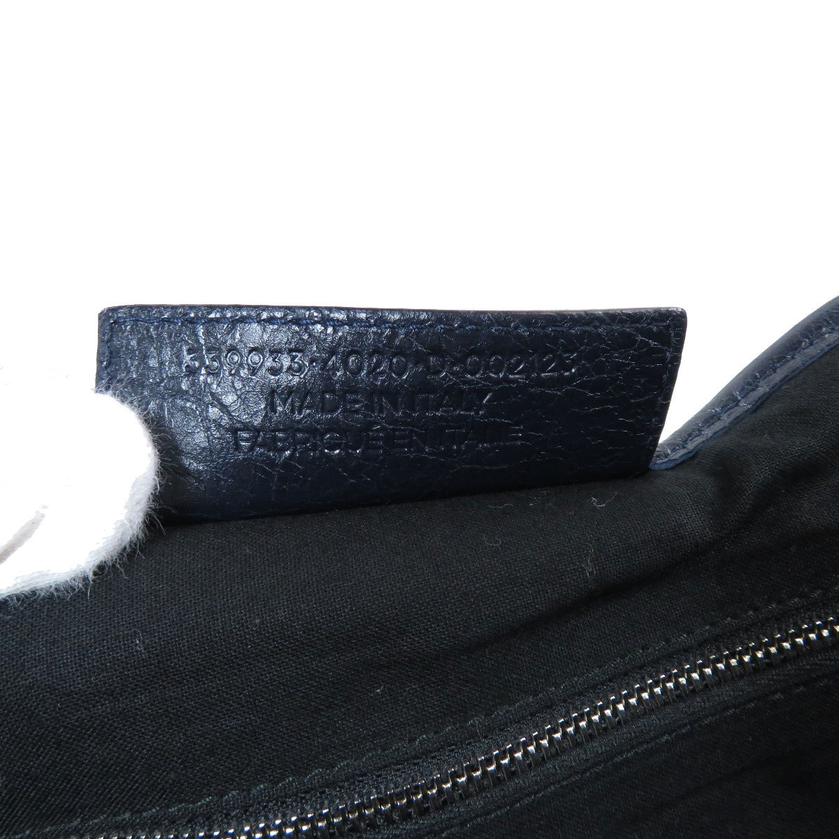 BALENCIAGA バレンシアガ ネイビーカバ S ハンドバッグ レザー