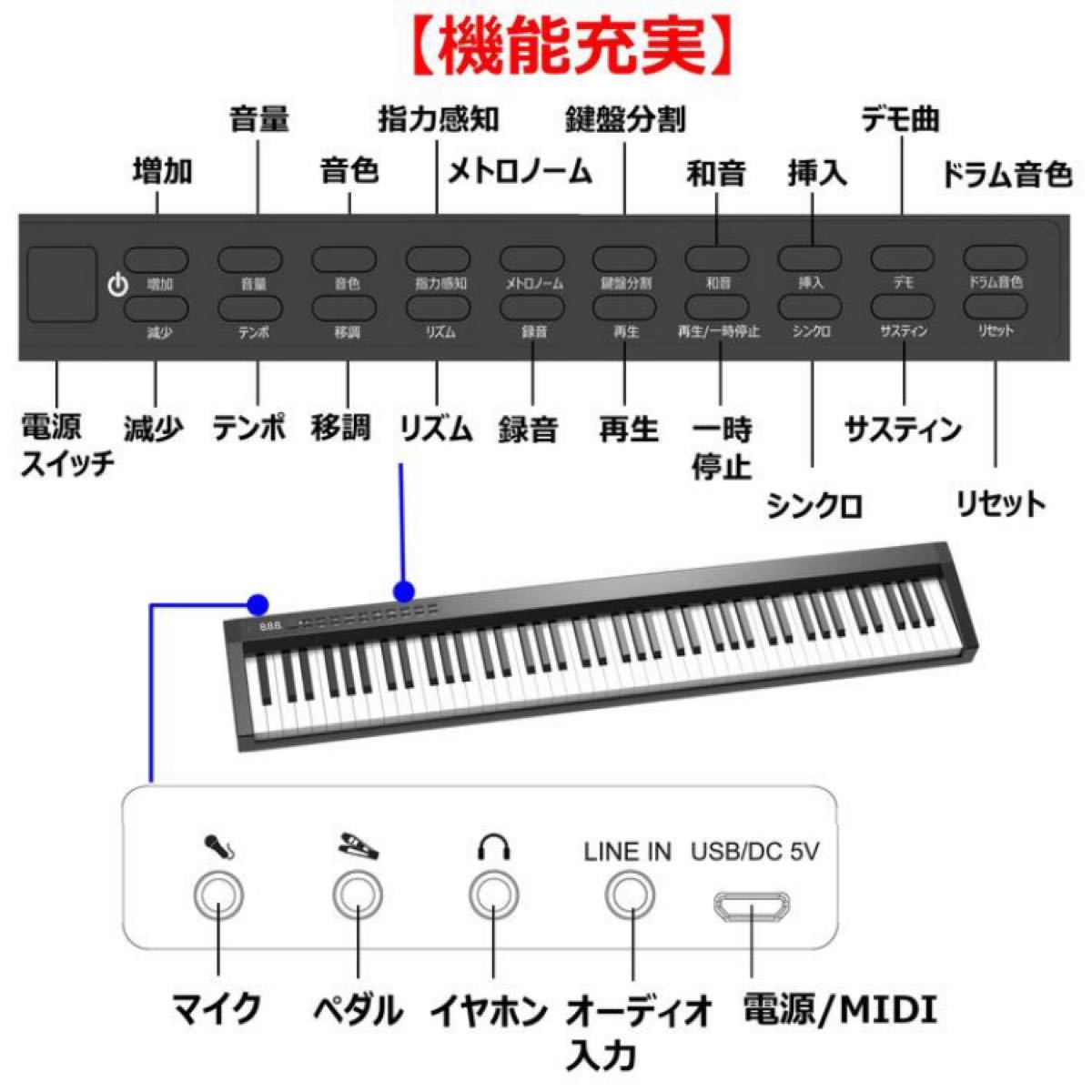 新品同様 電子ピアノ 88鍵盤 88鍵 キーボード MIDI ワイヤレス 新品同様 電子ピアノ 88鍵盤 88鍵 キーボード MIDI ワイヤレス