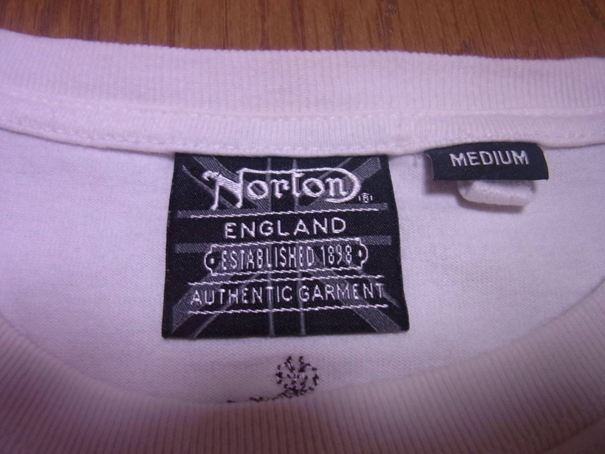226-62/Norton/ノートン/豪華刺繍/Tシャツ/M/ホワイト_画像9