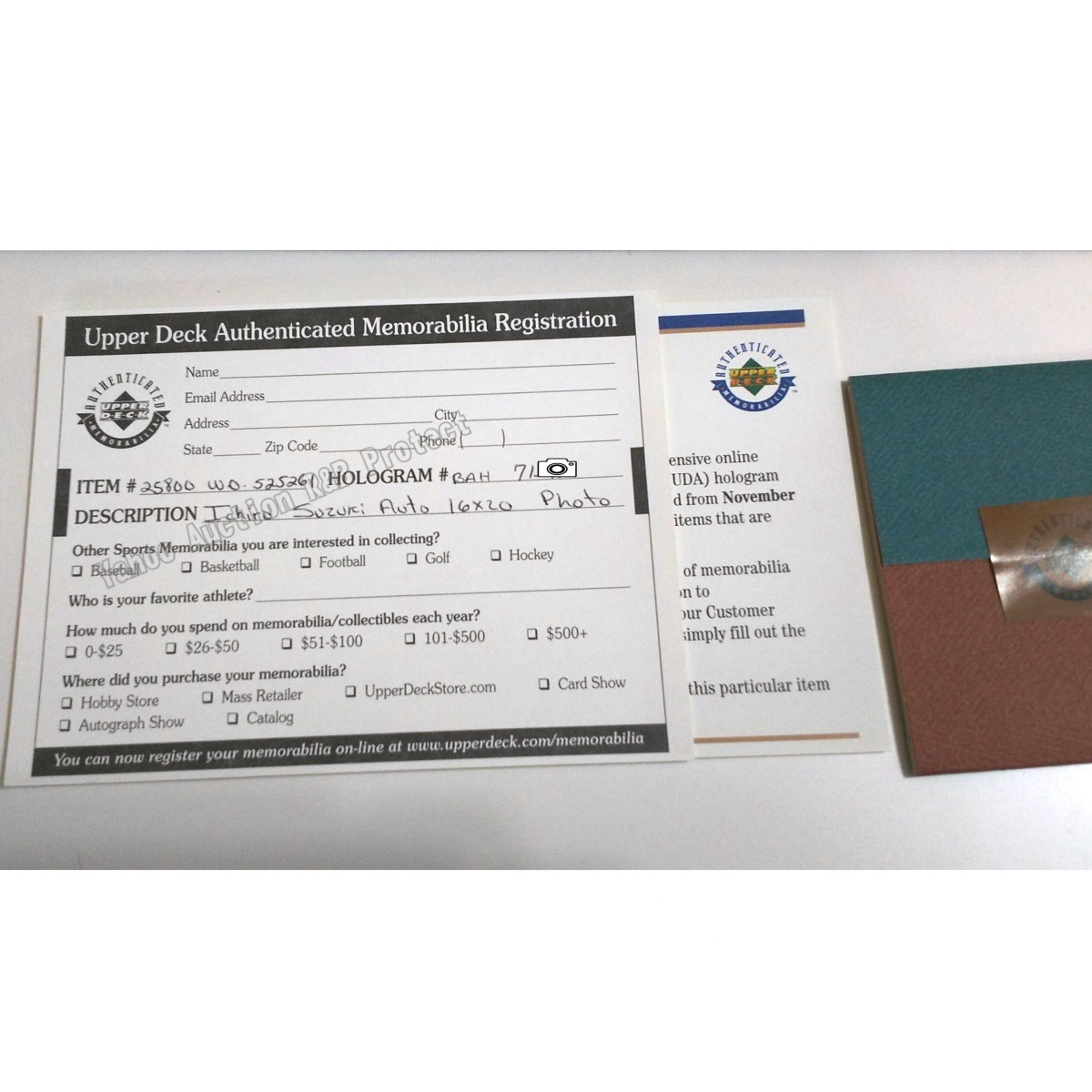 # storage goods ( unused )[Framed Auto Photo]ichi low ( ICHIRO ) 16×20 Autographed Photo amount entering *UD(UDA) company certificate attaching 