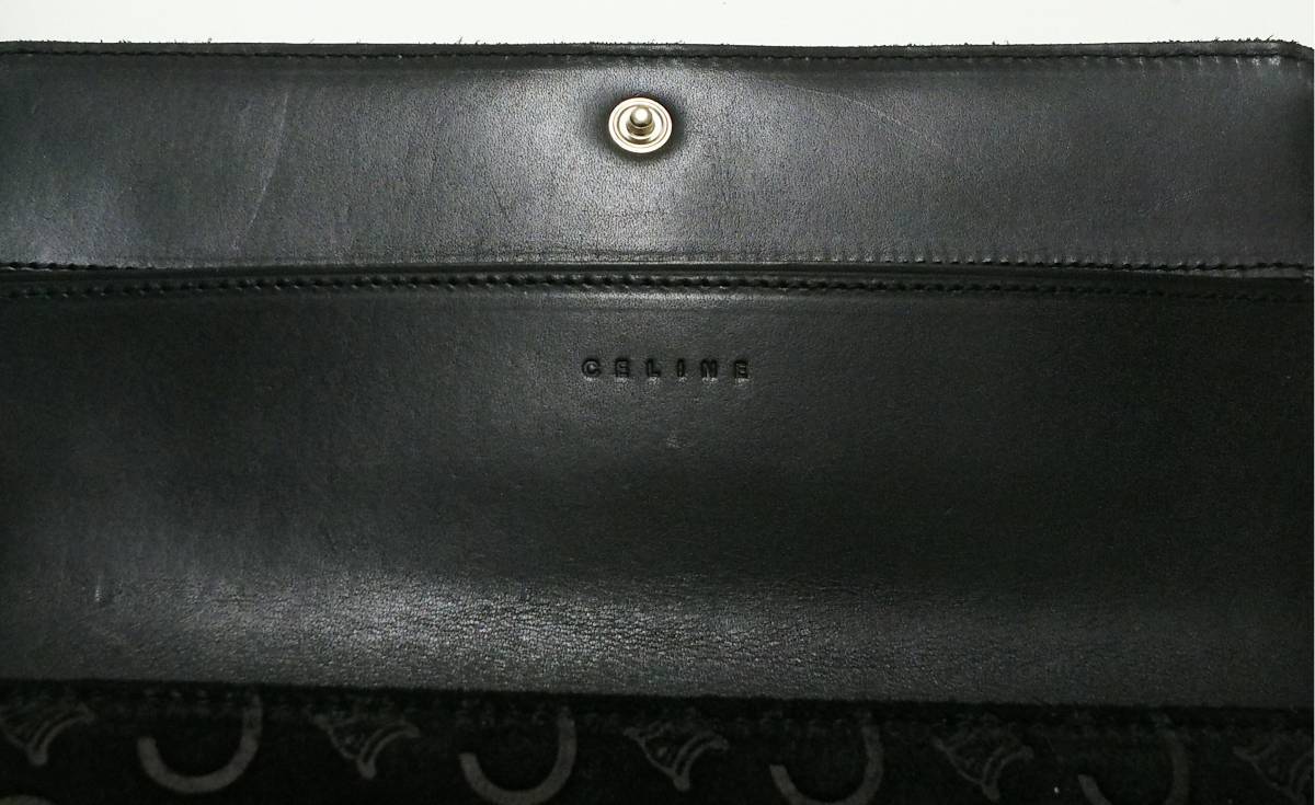 ■新品（未使用）【二つ折り財布】 CELINE（セリーヌ） 長財布 スエード マカダム柄 イタリア製 黒 ブラック系_画像3