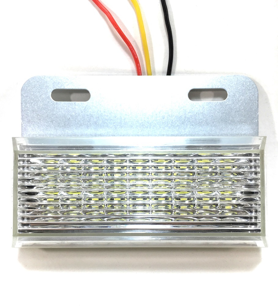 24V LED サイド マーカー ダウンライト付 10個セット 汎用 角型 ホワイト 白 ステー付 路肩灯 アンダーライト デコトラ等_画像6