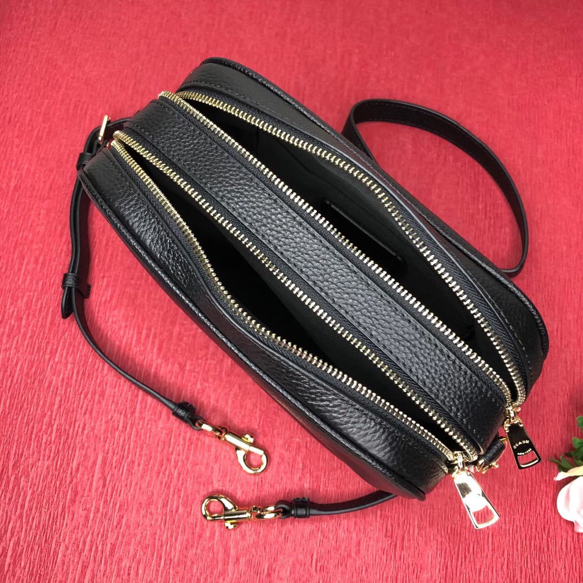 期間限定 COACH コーチ ショルダーバッグ黒 ダブルファスナー 新品未 ...