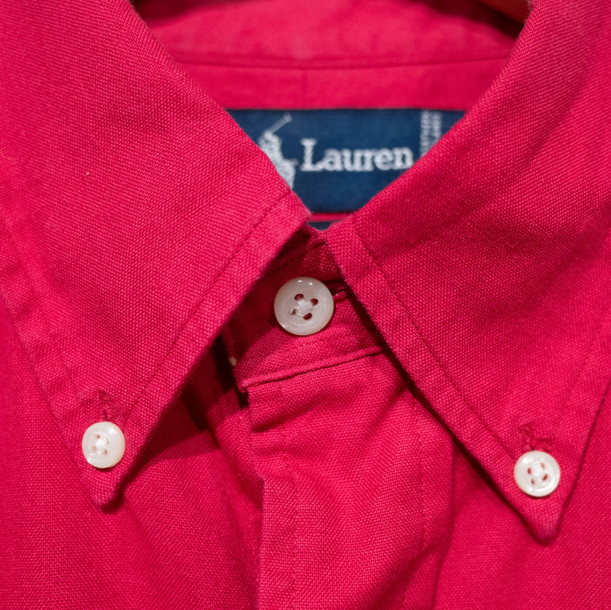 M / POLO RALPH LAUREN ポロ ラルフローレン 半袖 シャツ ボタンダウン TILDEN チルデン 赤 ビッグシルエット 90’S アイビー ゴルフ