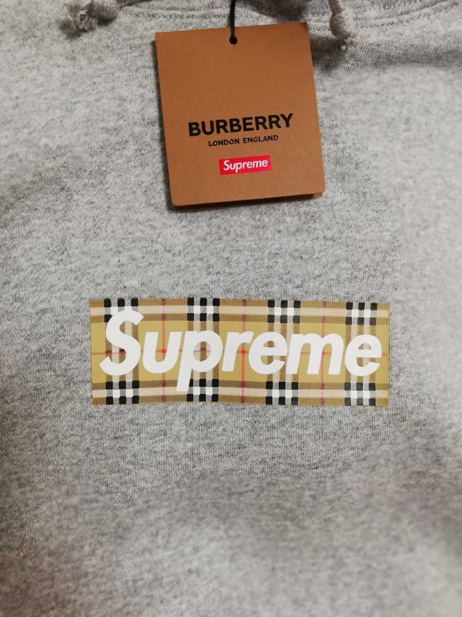 ☆1円☆Supreme / Burberry - Box Logo Hooded Sweatshirt / Heather