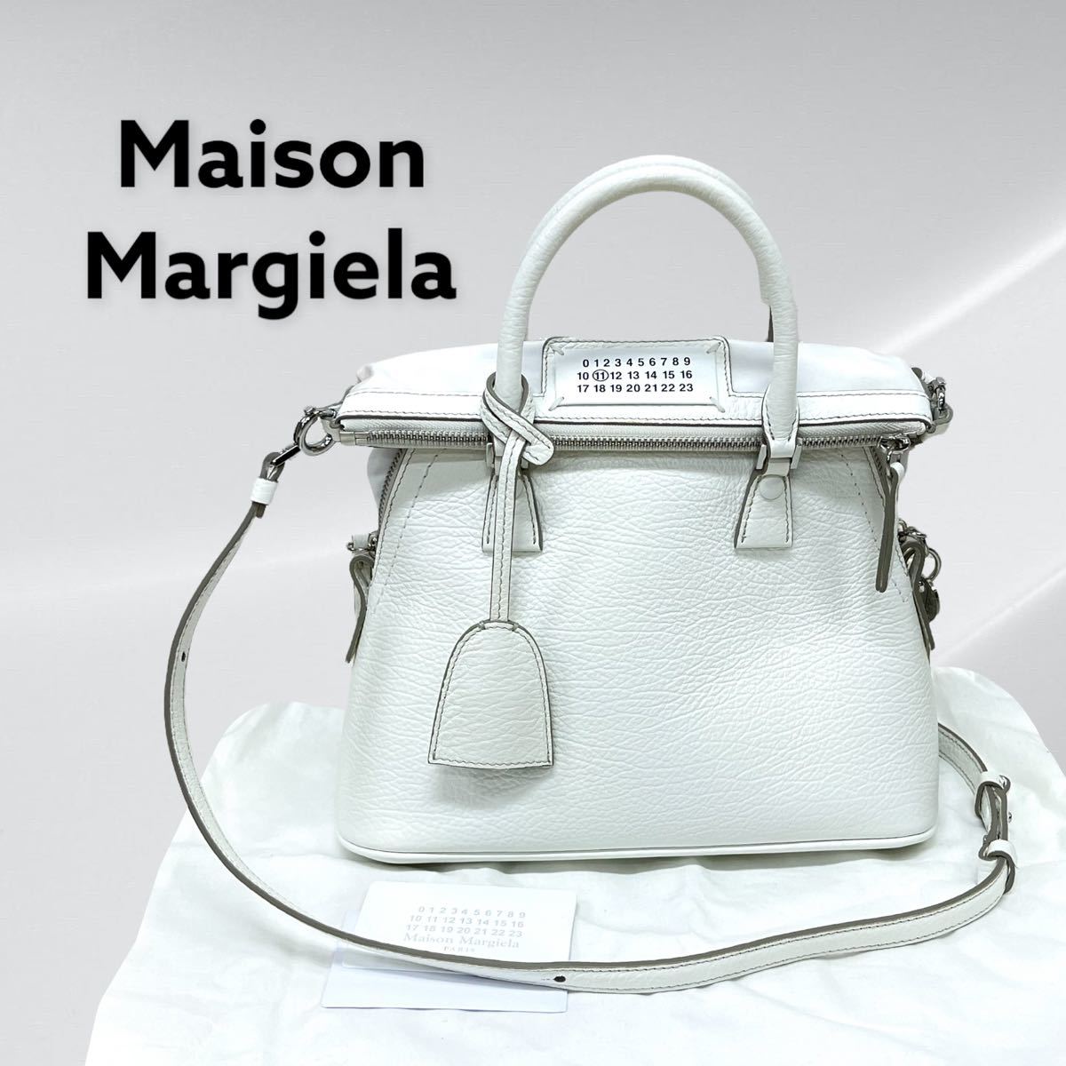 保存袋カード付き Maison Margiela メゾンマルジェラ 5AC ナンバーロゴ 2way ミニ ハンドバッグ ショルダーバッグ  S56WG0082 P0396