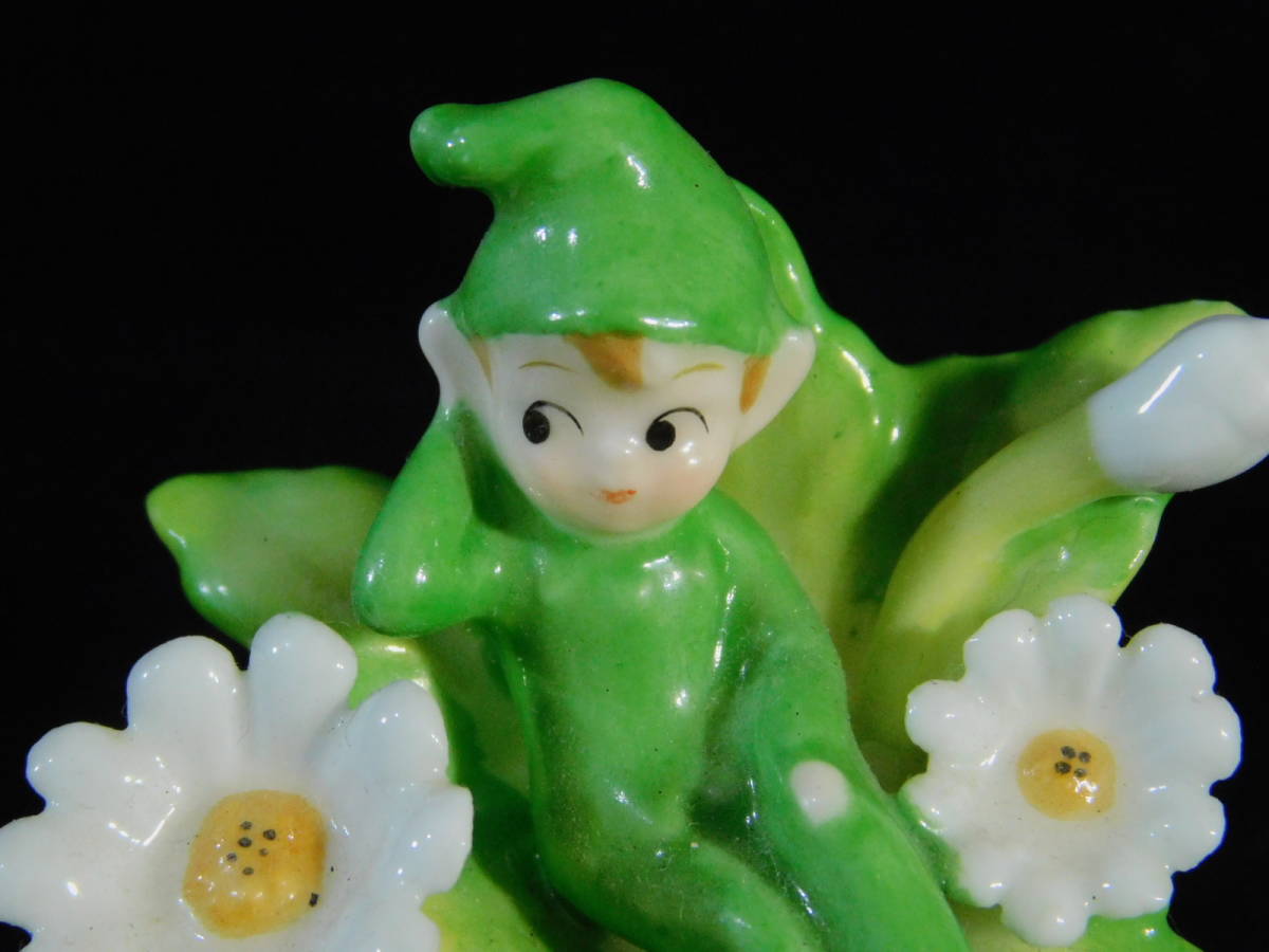 KATO KOGEI(加藤工芸)花の妖精(エルフ)陶器人形 ミニチュア 人形 フィギュア インテリア 置物 陶磁器 アンティーク s21122608_画像3