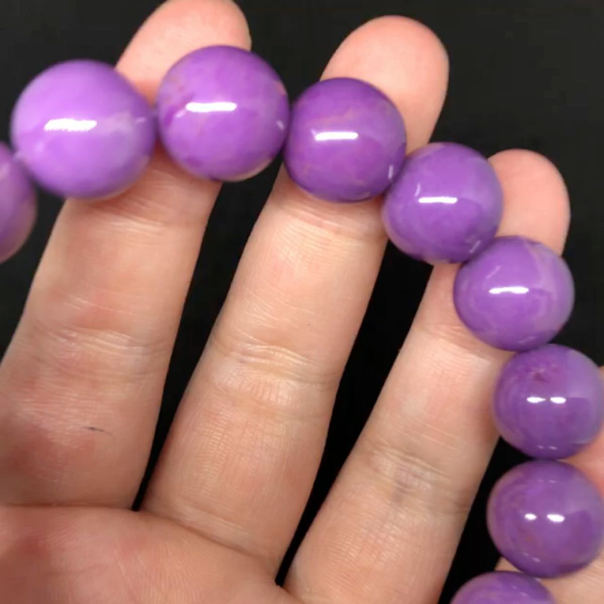 パープルマイカ ブレスレット 12mm 天然石 紫