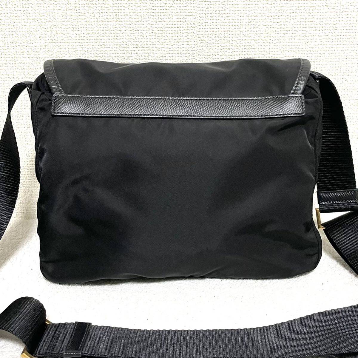 1円スタート！ 極美品・希少 PRADA プラダ ナイロン テスート レザー