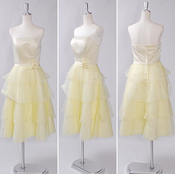 [ beautiful goods ] bare top tia-do dress ( yellow ) S size 