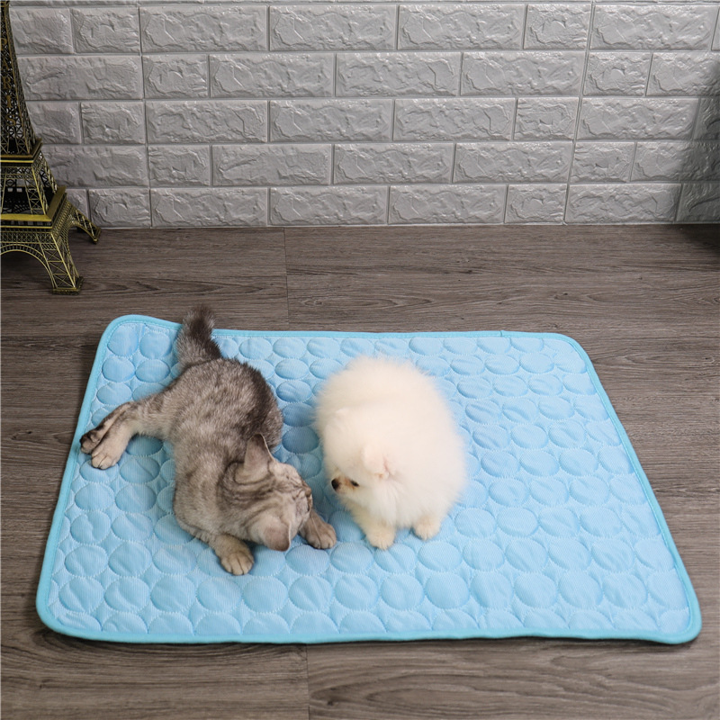  собака кошка для контакт охлаждающий коврик лёд шелк bed бледно-голубой 