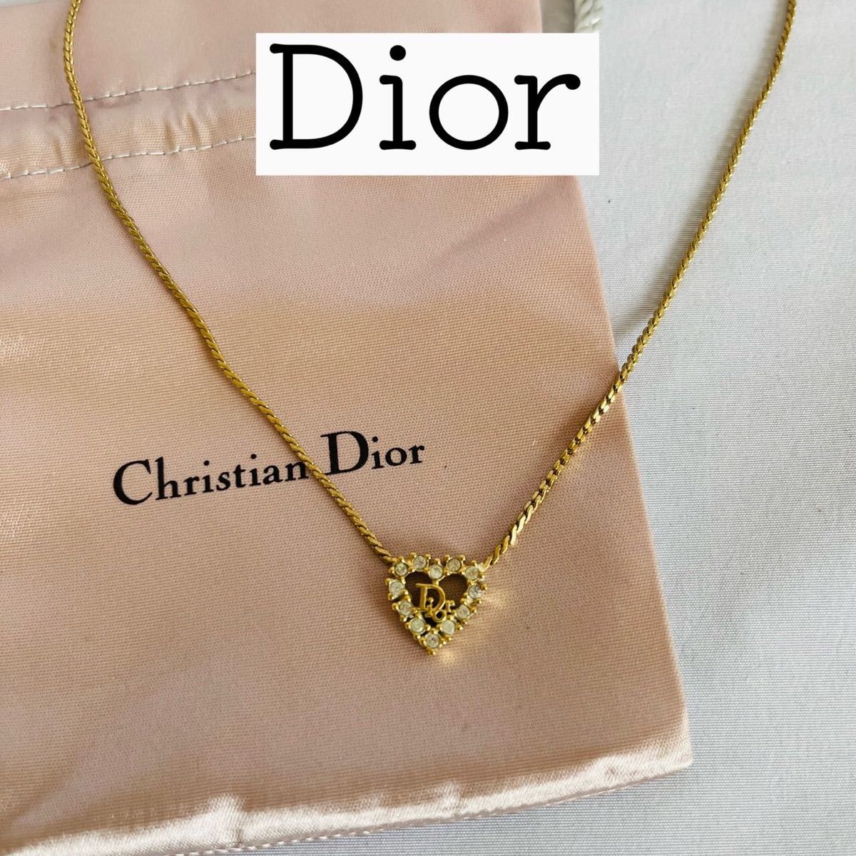 Christian Dior ディオール ネックレス ラインストーン ロゴ 人気-