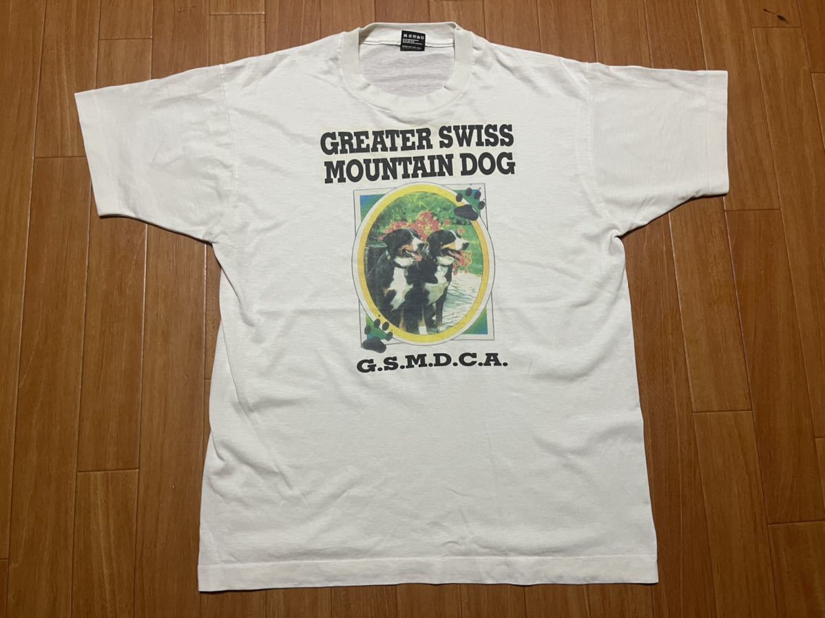 80s バーニーズ マウンテン ドッグ 犬柄 Tシャツ アニマル ビンテージ USA製 ヴィンテージ 50/50 77circa あいみょん 在原 レディース 古着_画像2