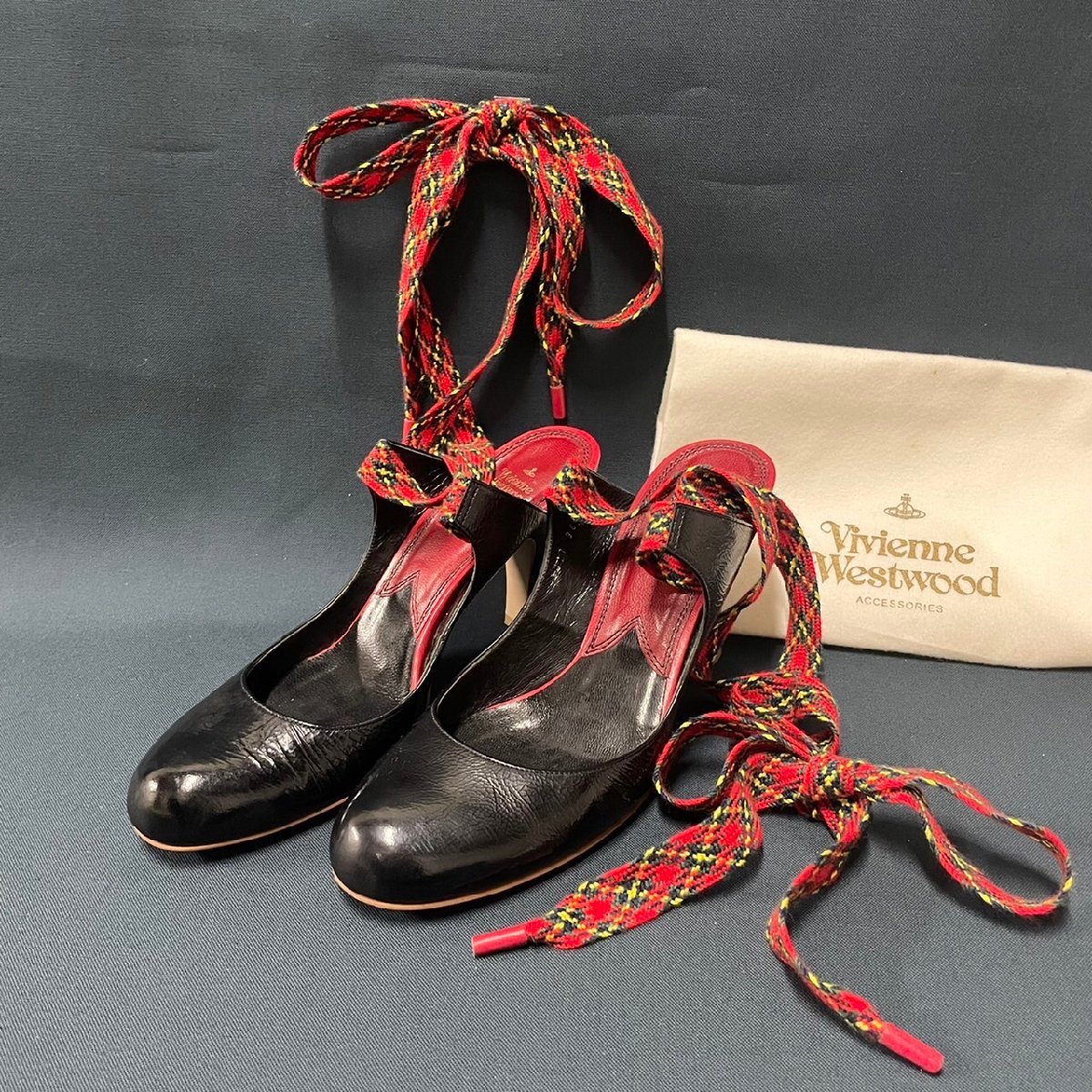 vivienne westwood レースアップパンプス-