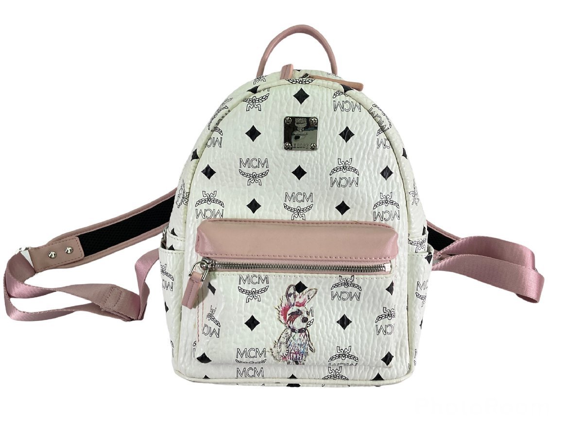 MCM リュック MSサイズ ベージュ ウサギ