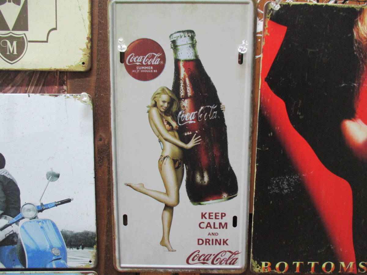 新品 壁掛けプレート コカ・コーラ Coca-Cola セクシーガール 美女 ビキニ 水着 パネル 壁飾り インテリア雑貨 ブリキ看板 居酒屋 バーBAR_画像2