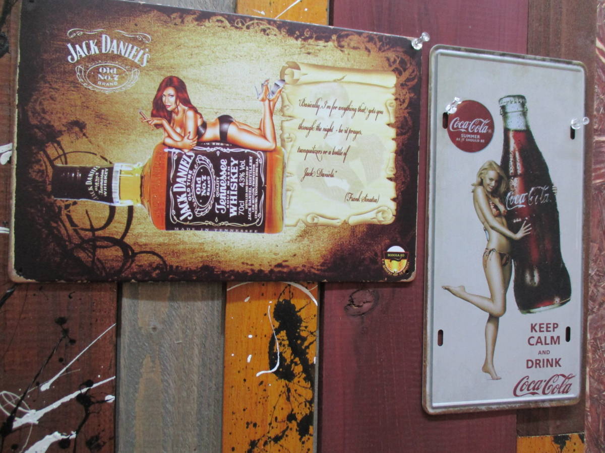 2枚 新品 壁掛けプレート セクシーガール 美女 パネル 壁飾り インテリア雑貨 Jack Daniel's Coca-Cola ジャックダニエル  コカ・コーラ｜PayPayフリマ