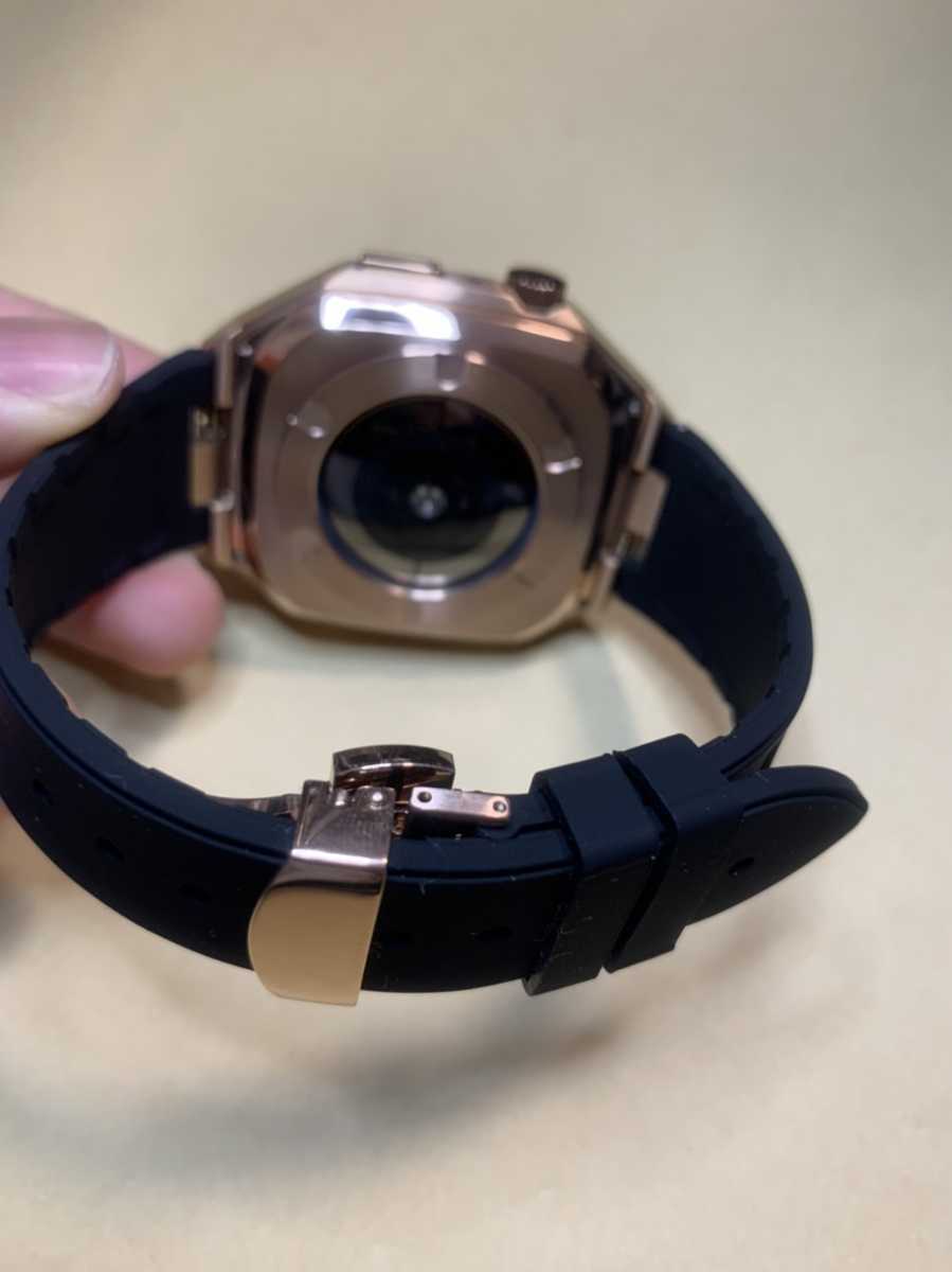 42mm 44mm 45mm 薔薇金黒 apple watch メタル ラバーバンド レザー