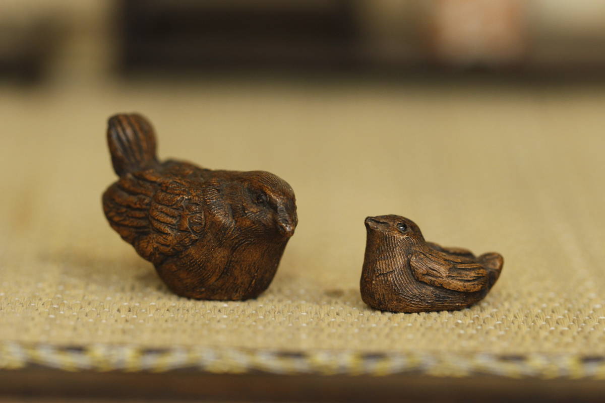 添配】駿河山正 雀の親子 珍品です www.thesciencebasement.org