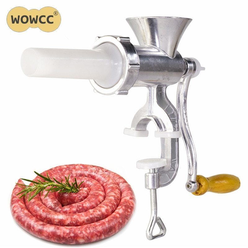送料込! WOWCC 多機能肉グラインダーソーセージメーカーアルミ合金家庭用手動ソーセージフィラー表キッチンツール