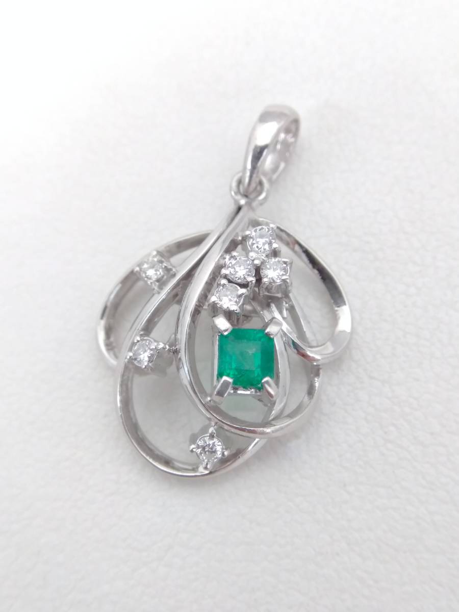 鑑別書付き Pt900 トップ 3.30g 0.22ct 0.14ct ダイヤモンド 天然