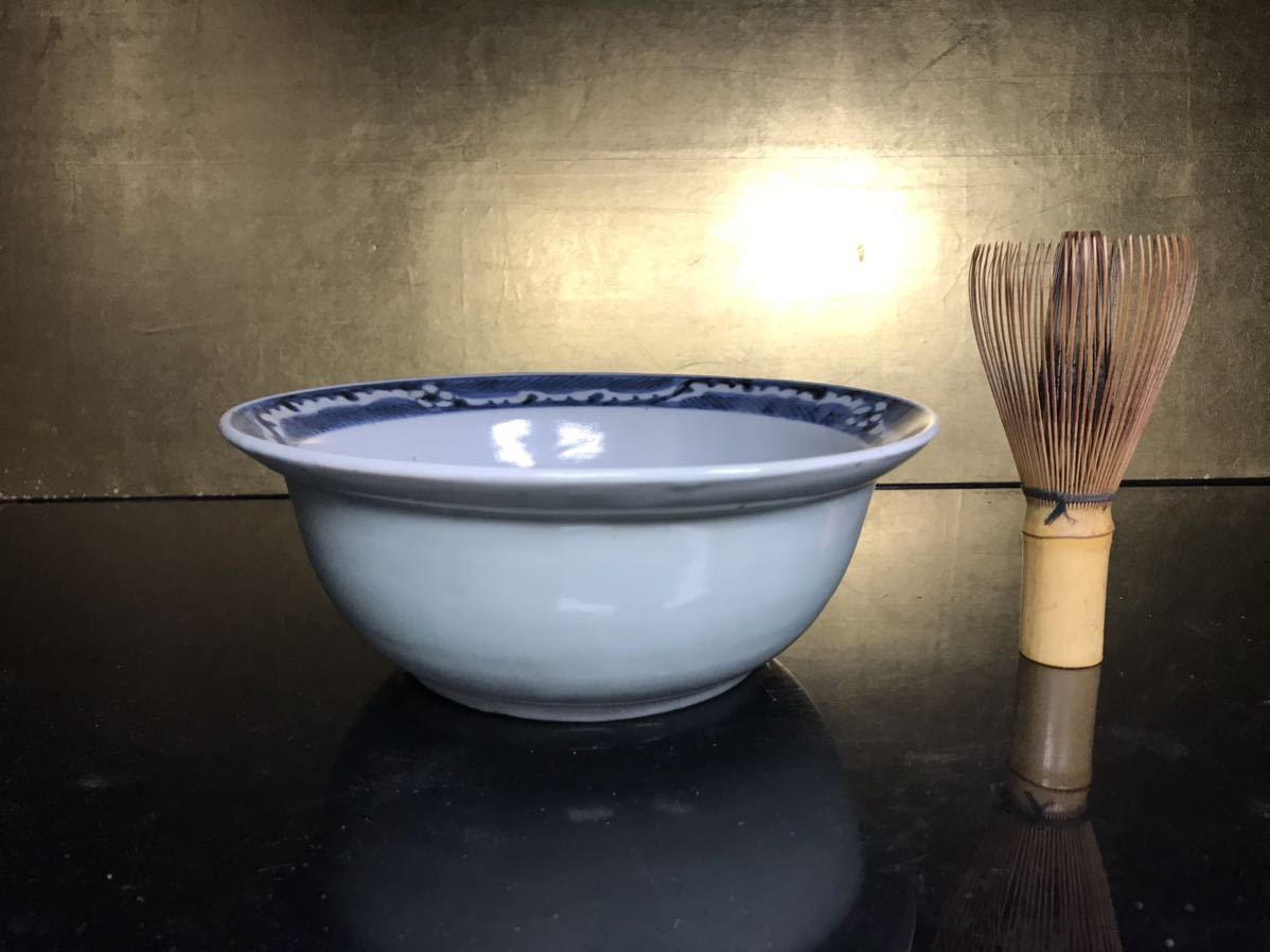  Edo времена старый Imari селадон белый фарфор с синим рисунком .. разделение горшок чайная посуда коробка для выпечки nyuu есть 75F-G-5