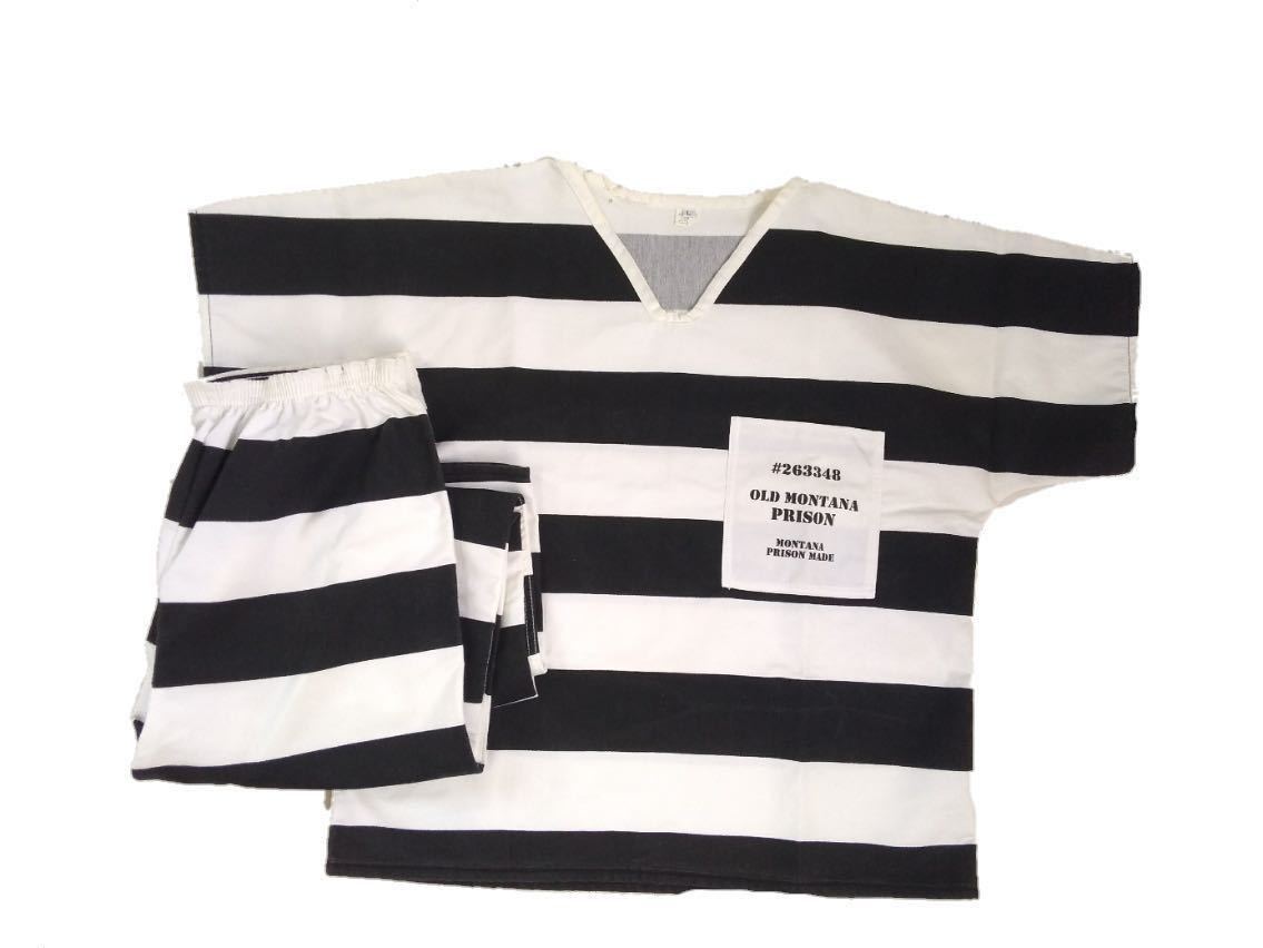 vintage usa製 ボーダー プリズナーシャツパンツ セットアップ 囚人服