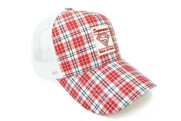 新品 お洒落 チェック SUPERMAN スーパーマン WB 刺繍ロゴ メッシュキャップ ベースボール キャップ CAP 帽子 野球帽 アウトドア UV対策 WH_出品商品