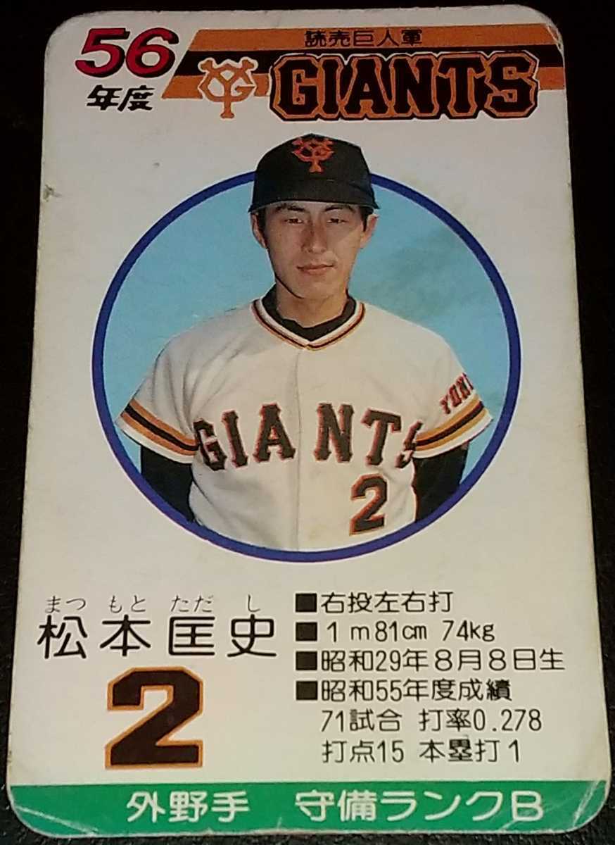 タカラ プロ野球カードゲーム 昭和57年度 読売ジャイアンツ