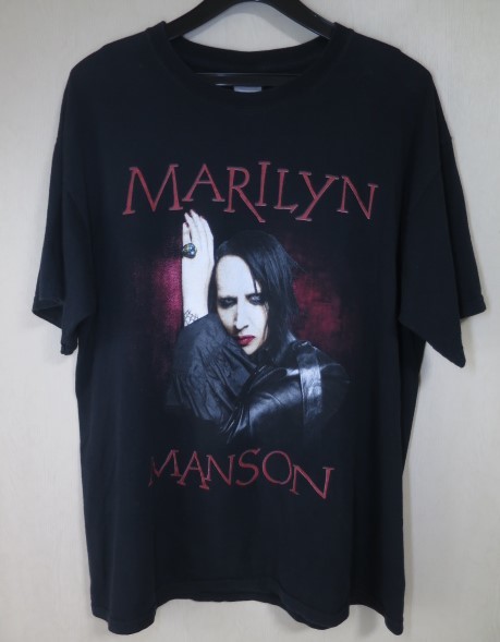 00s Marilyn Manson マリリンマンソン ビンテージ バンド Tシャツ L ブラック 2008年 北米 ツアー 限定 _画像1