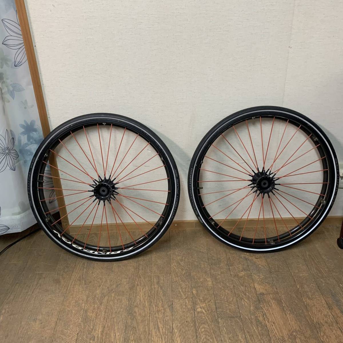 管1914 スピナジー Spinergy SPOX オレンジスポーク 車椅子用 ペア