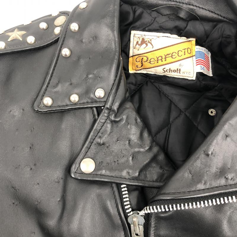 schott 613 ダブルライダースジャケット サイズ34 カスタム品 メンズ