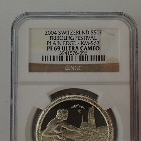 スイス 2004年 現代射撃祭 50Fr 銀貨 NGC PF69UC