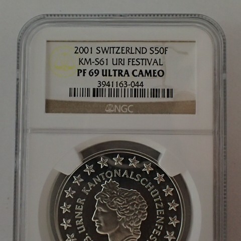 スイス 2001年 現代射撃祭 50Fr 銀貨 NGC PF69UC cnema.fr