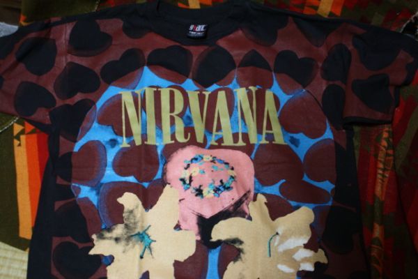  rare USA made giant single stitch NIRVANA Heart Shaped Boxniruva-na band T-shirt # Cart ko bar nre Chile Ray ji90s liking 