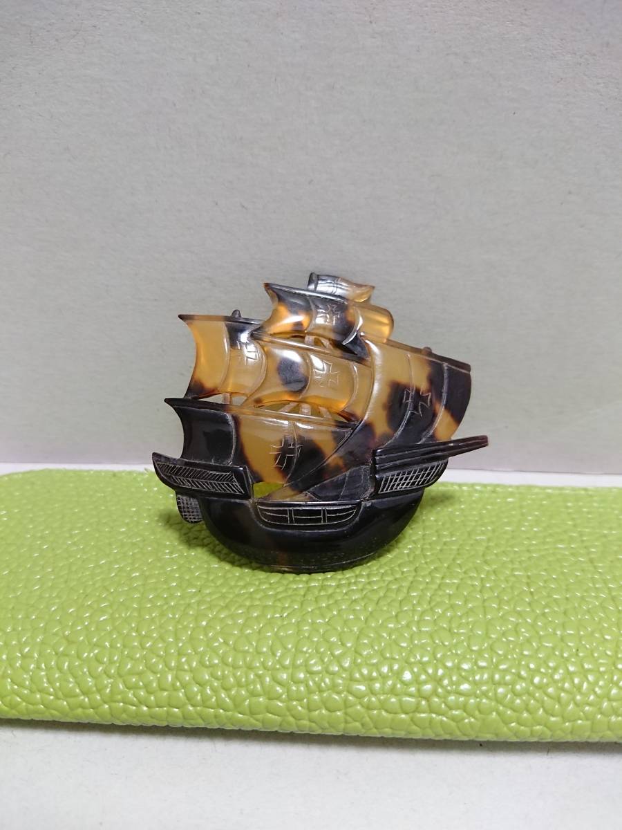 本鼈甲K10 アンティーク帯留 帆船 minnade-ganbaro.jp