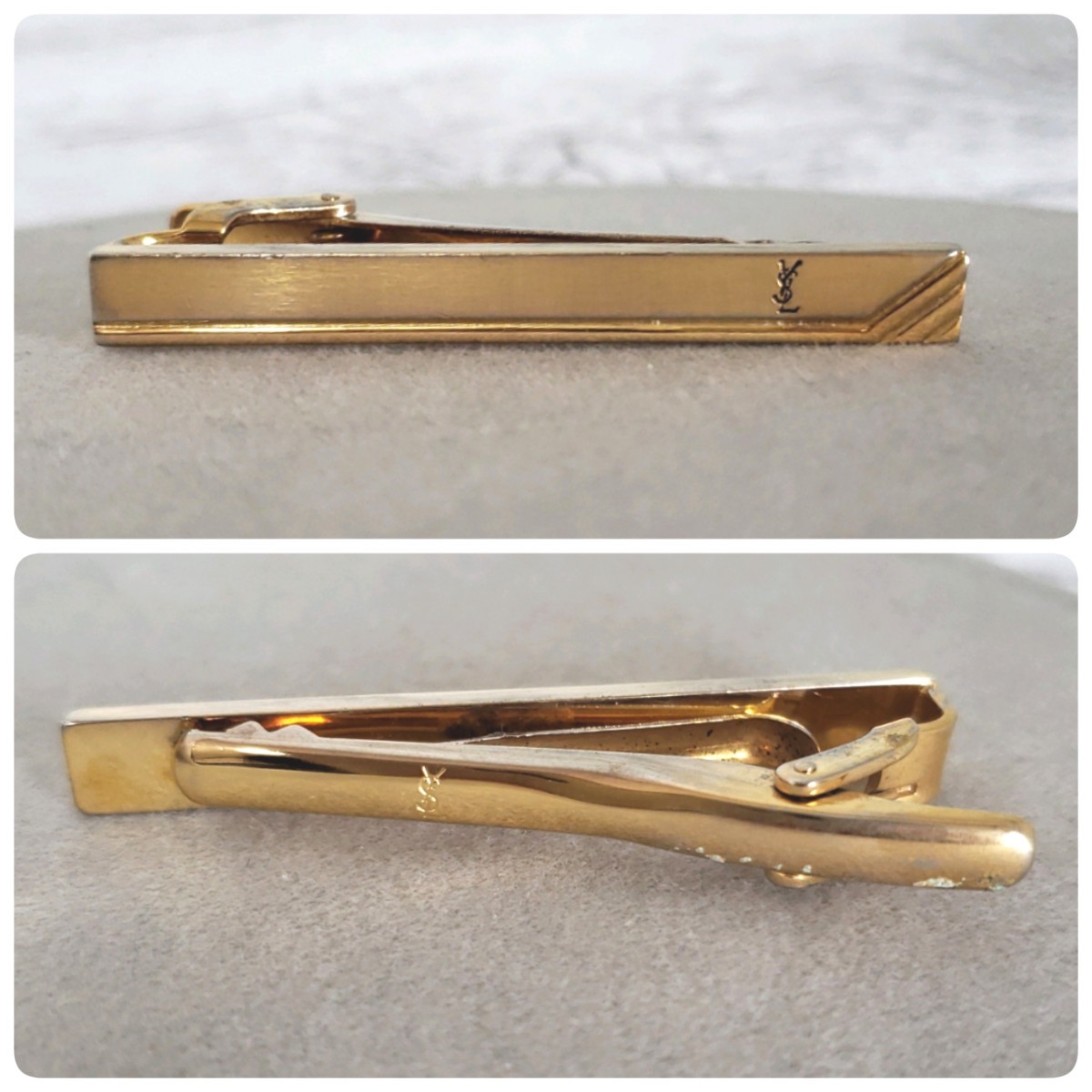 箱付き・良品】YSL イヴサンローラン ネクタイピン カフス 箱付き・良品】YSL イヴサンローラン ネクタイピン カフス