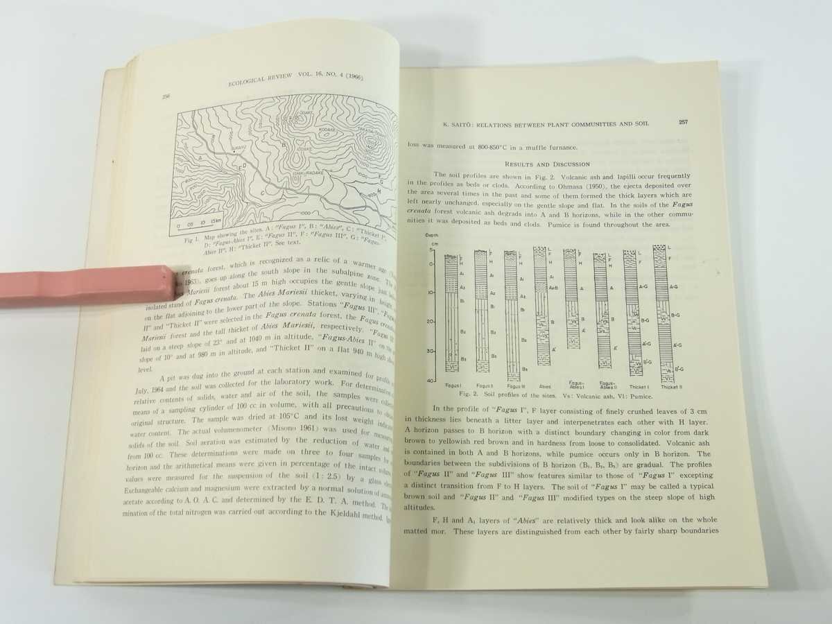 生態学研究 1966/3 東北大学八甲田山植物実験所 生物学 植物学 貯蔵中のナラ類種子の発芽と含水量 ブナ落葉の分解様式と微生物遷移 ほか_画像7