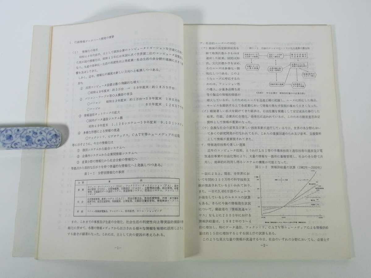 愛媛県行政情報データベース開発検討報告書 1987 大型本 開発の背景 調査結果 意義 方策 目標 ニーズ調査 ほか_画像8