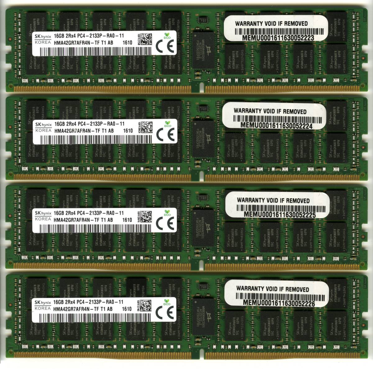SKhynix、DDR4-2133、ECC Registered、16GB×4枚セットで64GB、 Z440で